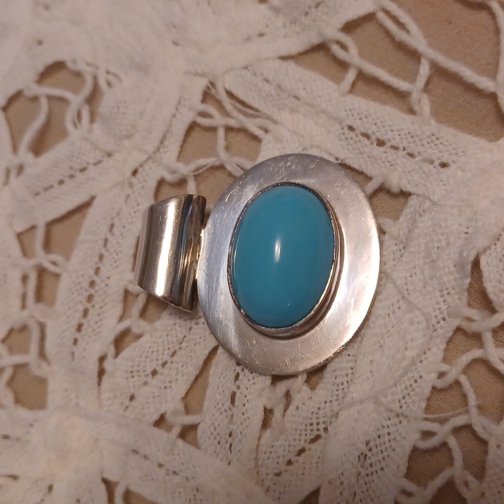 Mexico turquoise slide pendant.